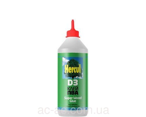 Клей ПВА D3 HERCUL высокопрочный, водостойкий 500гр.