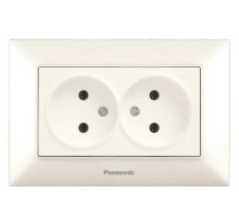 Розетка 2-на б/з  біл Arkedia Slim (Panasonic)
