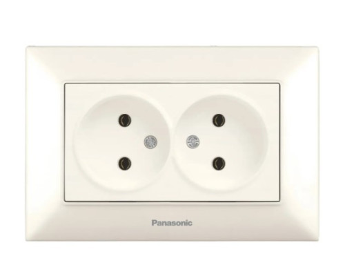Розетка 2-на б/з  біл Arkedia Slim (Panasonic)