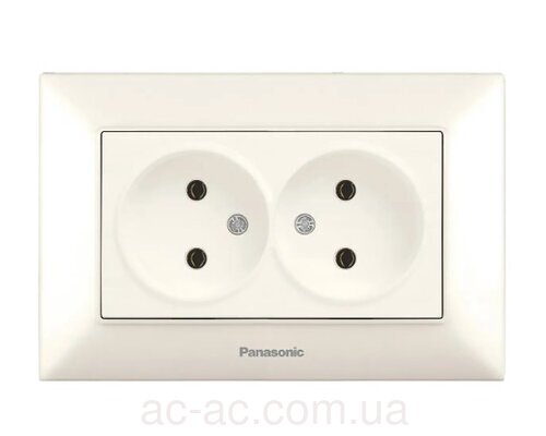 Розетка 2-на б/з  біл Arkedia Slim (Panasonic)